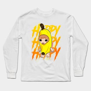 banana cat meme Long Sleeve T-Shirt